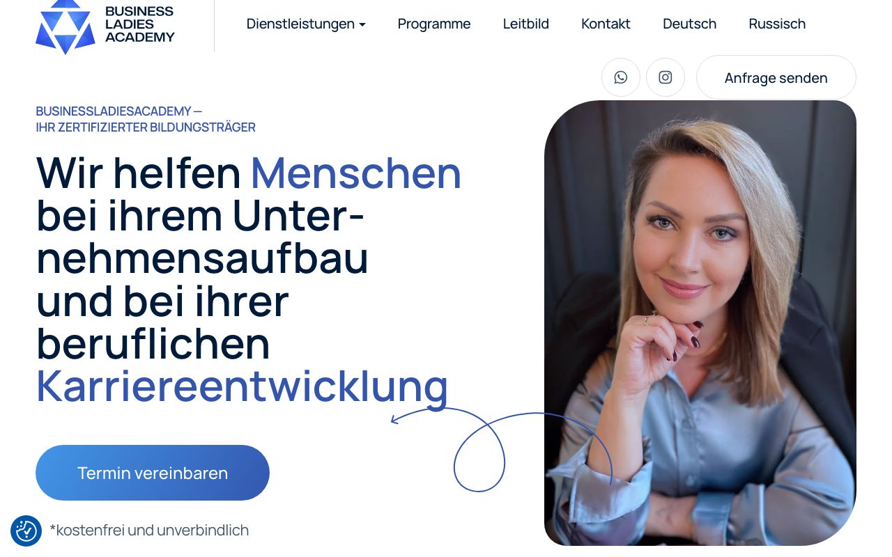 Сайт Business Ladies Academy — Коучинг