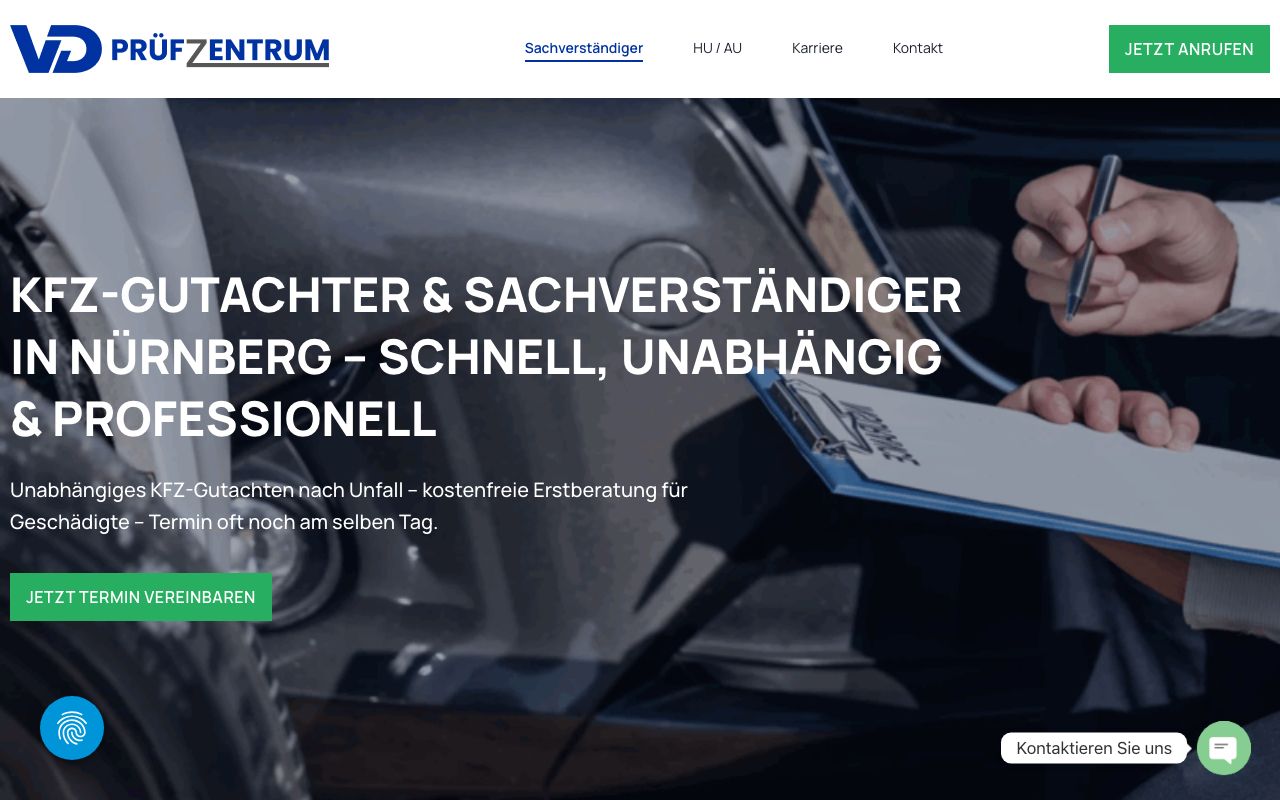 Сайт VD Prüfzentrum — Автоэкспертиза